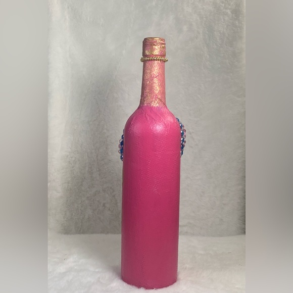 Hand Painted-Decoupaged Sugar Skull-Dia De Los Muertos-Day of the Dead Bottle - Picture 10 of 13